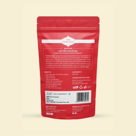 Red Chilli Powder, Agroecologically Sourced, Freezer Milled at Sub-zero Temperatures, 100 GM
