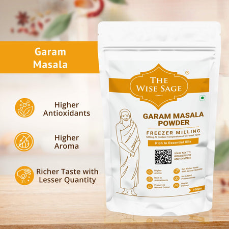 The Wise Sage Garam Masala Powder Pack of 2 (100g Each) | Traditional, Authentic & Multipurpose Masala Powder | Perfect Blend of Spices with Great Taste & Aroma | Cryogenic Spices